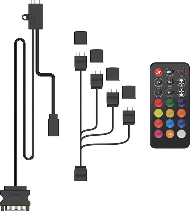 Endorfy SilentiumPC Nano-Reset Remote ARGB KIT, LED Controller, Splitter Kabel, 5V, 3-Pin, 4-fach