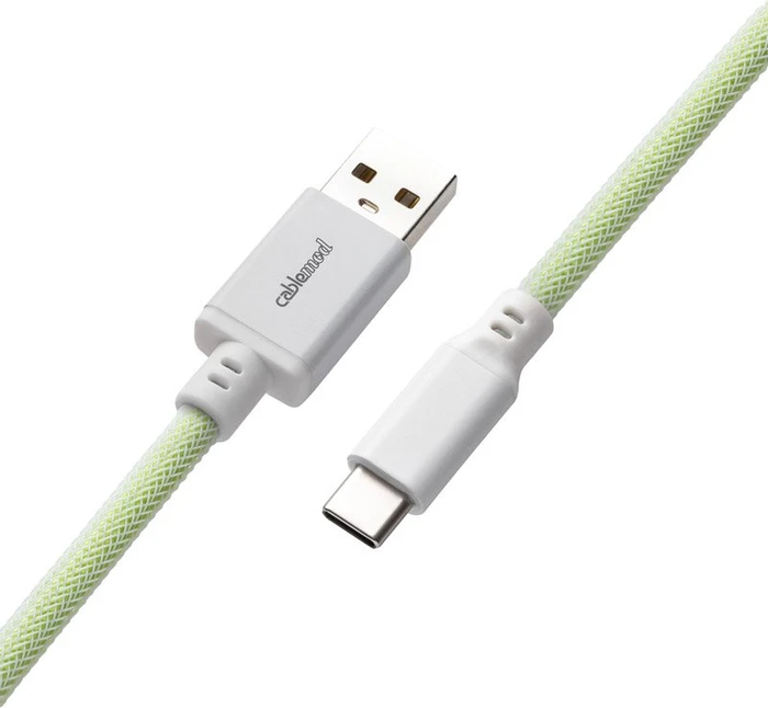CableMod Classic Coiled Keyboard Cable USB Micro-B auf USB-A, Tastaturkabel (Spiral-Textilkabel), 1.5m, Lime Sorbet