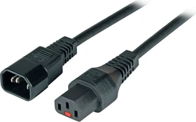 EFB Elektronik Kaltgeräte Verlängerungskabel C13/C14 mit IEC Lock schwarz, 0.5m (EK601SW.0,5)