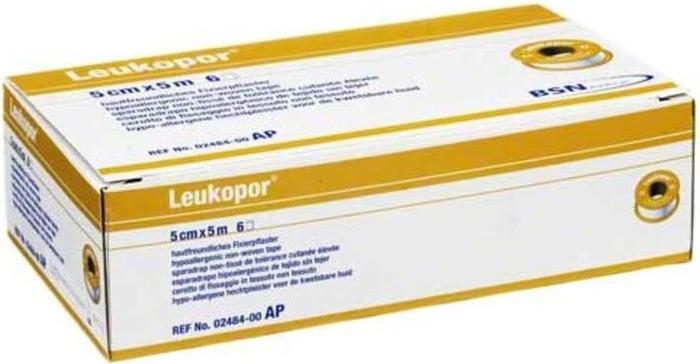 BSN medical Leukopor Fixierpflaster, 5cm x 5m, 6 Stück