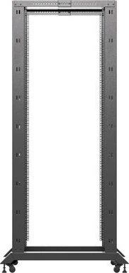 Lanberg Open Rack Series 19" Open Frame Rack 42HE, 4-Pfosten, mit Rollen, Flat Pack, tiefenverstellbar, 550-790mm, RAL 9004, 1000mm tief