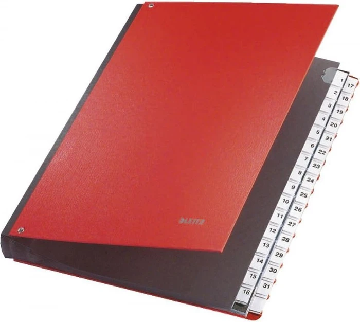 Leitz Pultordner mit Nummernregister, 31 Fächer, A4, rot