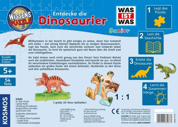 Kosmos Wissenspuzzle WAS IST WAS Junior Entdecke die Dinosaurier