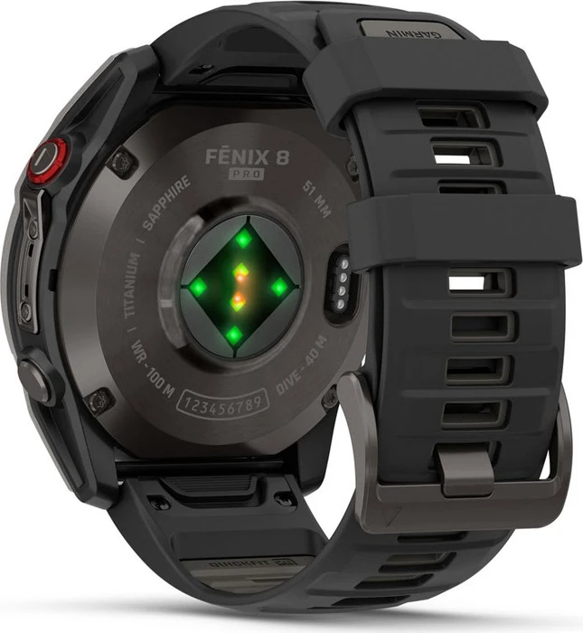 Garmin Fenix 8 Pro 51mm AMOLED carbon grey dlc titanium/black-pebble grey silicone