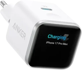 Anker Nano Ladegerät (45W, Smart Display) weiß