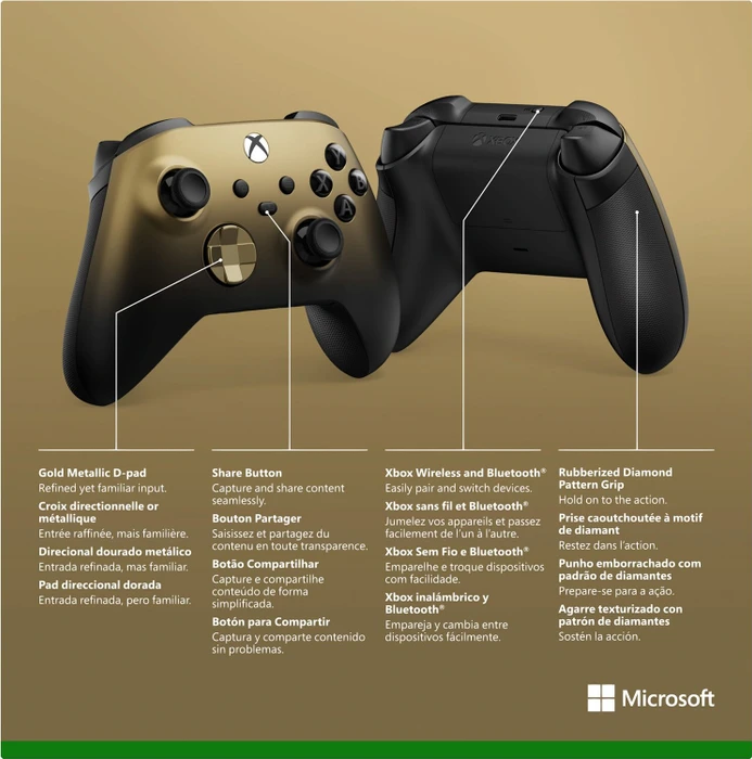 Microsoft Xbox Series X Wireless Controller Gold Shadow Special Edition (Xbox SX/Xbox One/PC)