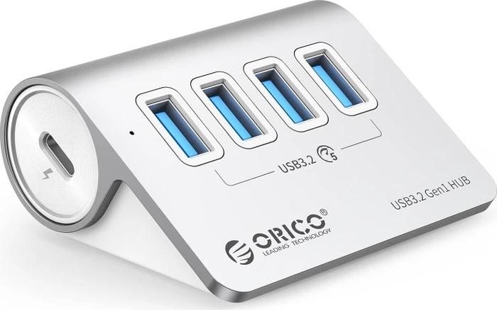 Orico Aluminium USB-Hub 4-Port 5Gbps, 4x USB-A 3.0, USB-C 3.0 [Buchse]