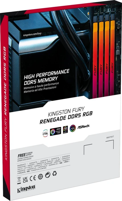 Kingston FURY Renegade RGB schwarz/silber UDIMM 48GB Kit, DDR5-8000, CL38-48-48, 1RX8