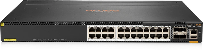 HPE Aruba CX 6300 Series 6300M Rackmount 5G Managed Switch, 24x RJ-45, 4x SFP56, 1440W PoE++