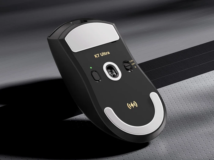 Mchose K7 Ultra mit Ladestation, weiß/gold, USB/Bluetooth