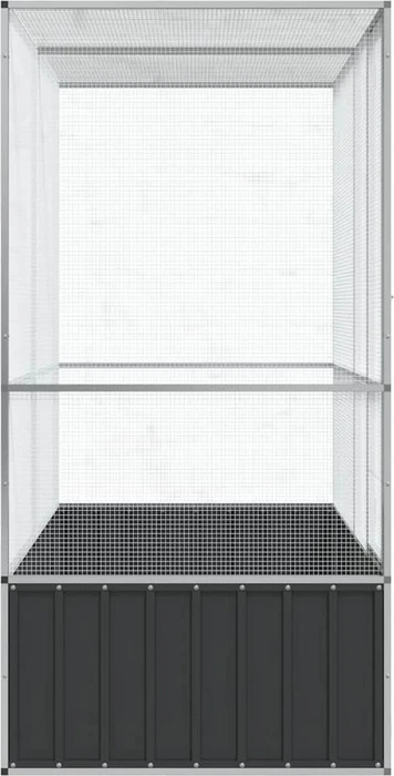 vidaXL Voliere, silber/grau, 210.5x212x107cm
