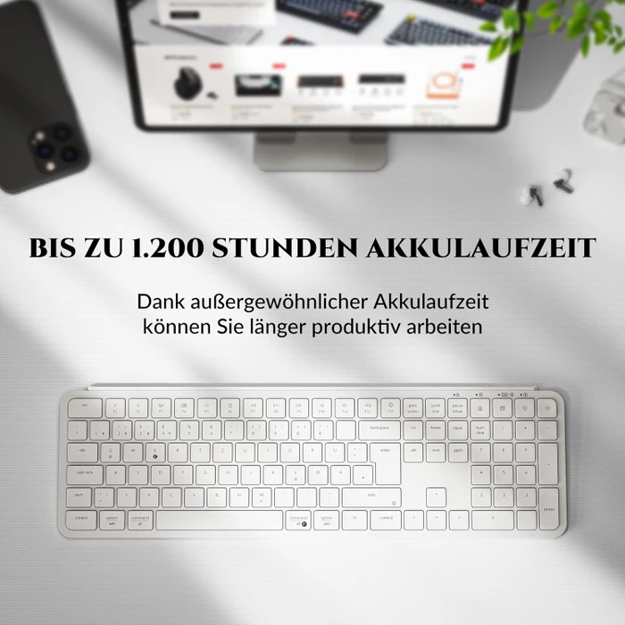 Keychron B6 Pro Ultra-Slim Wireless, Ivory White, USB/Bluetooth, DE