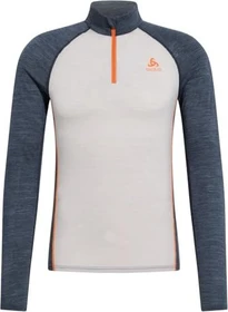 Odlo Performance Wool 150 Baselayer Halfzip Funktionsshirt langarm silver cloud/india ink melange (Herren)