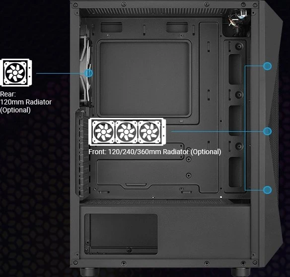 AeroCool Falcon, Lüfter LED Fixed RGB, Glasfenster