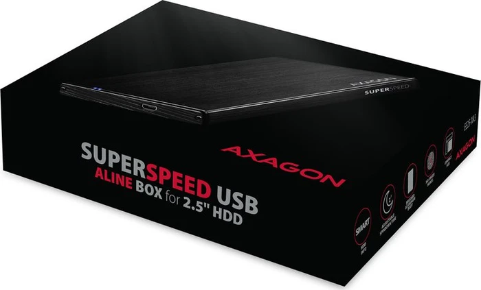 Axagon Aline Box Festplattengehäuse, schwarz, 2.5", USB 3.0 Mini-B