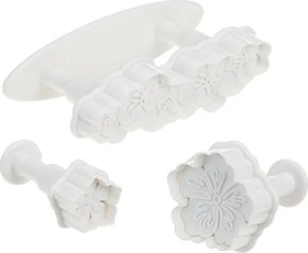 Städter Profi-Ausstecher mit Auswerfer Blüten und Ranke Set weiß, 3-tlg.