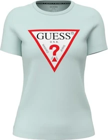 Guess Logo-Dreieck T-Shirt kurzarm grün (Damen)