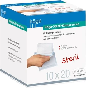 Höga Steril-Kompressen 8-fach, 10 x 20cm, 50 Stück (25x 2 Stück)
