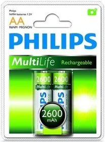 Philips MultiLife Mignon AA NiMH 2600mAh, 2er-Pack