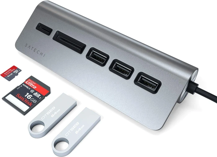 Satechi USB-C Combo Hub, Space Gray, USB-C 3.0 [Stecker]