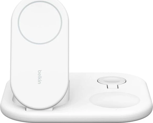 Belkin BoostCharge magnetische kabellose 3-in-1-Ladestation mit Qi2 (15W) weiß