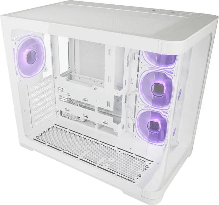LC-Power Gaming 8001B Pro-Storm Light, weiß, Glasfenster, schallgedämmt
