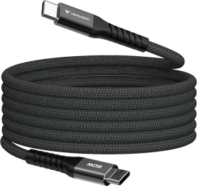 Verbatim Sync & Charge Magnetisches USB-C Kabel, USB 2.0, 480Mb/s, 60W PD 3.0/QC 3.0, USB-C Stecker auf USB-C Stecker, schwarz, 1.2m