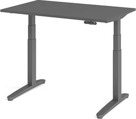 Hammerbacher Ergonomic Aktiv XBHM12 elektrisch höhenverstellbarer Sitz-Steh-Schreibtisch 120x80cm graphit/graphit