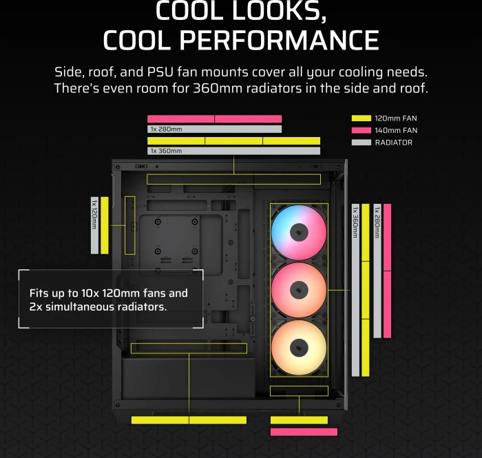 Corsair 3500X RS-R ARGB, schwarz, Glasfenster