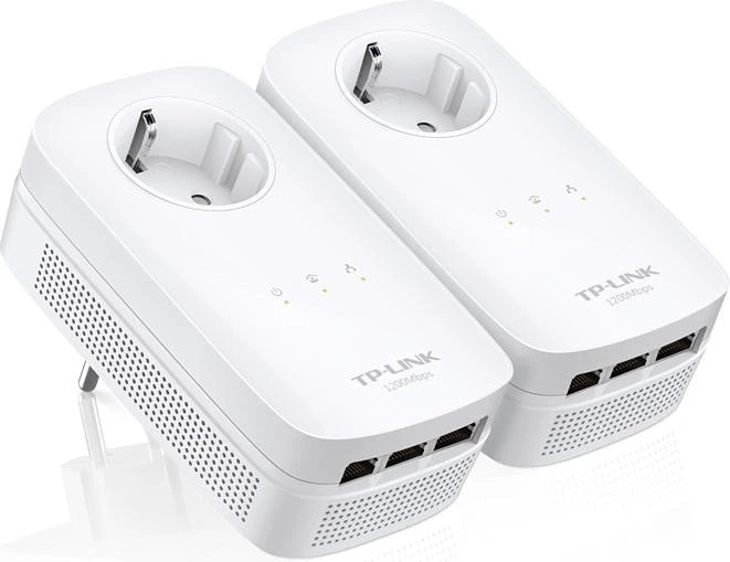 TP-Link Powerline AV1300 Passthrough Starter Kit, HomePlug AV2, 3x RJ-45, 2er-Pack