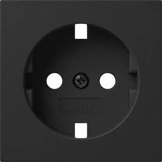 Gira System 55 Abdeckung SCHUKO-Steckdose, schwarz matt