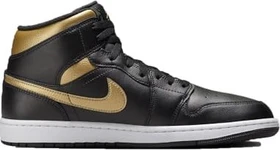 Nike Air Jordan 1 Mid black/white/metallic gold (Herren)