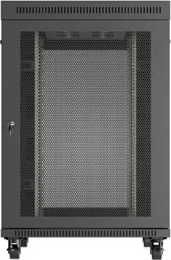 Lanberg 19" Rackschrank 22HE, LCD, freistehend, Flat Pack, V2, Gitternetztür, IP20, RAL 9004, 1200mm tief