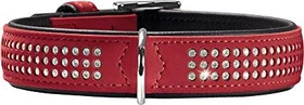Hunter Softie Triluxe Hundehalsband, Kunstleder, glitzernde Strasssteine, 60 M-L, rot