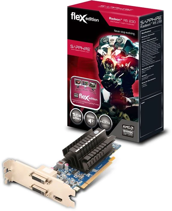 Sapphire Radeon R5 230 FleX, 1GB DDR3, 2x DVI, HDMI, lite retail
