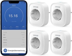 Gosund SP1 Smart Wi-Fi Plug, Smart-Steckdose mit Strommessfunktion, 4er-Pack