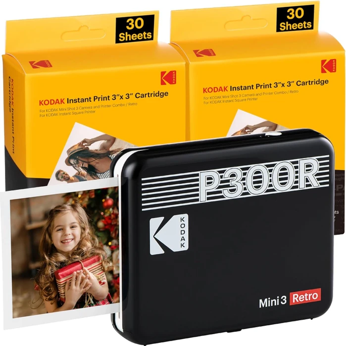 Kodak Photo Printer Mini 3 Plus Retro , Fotodrucker Bundle