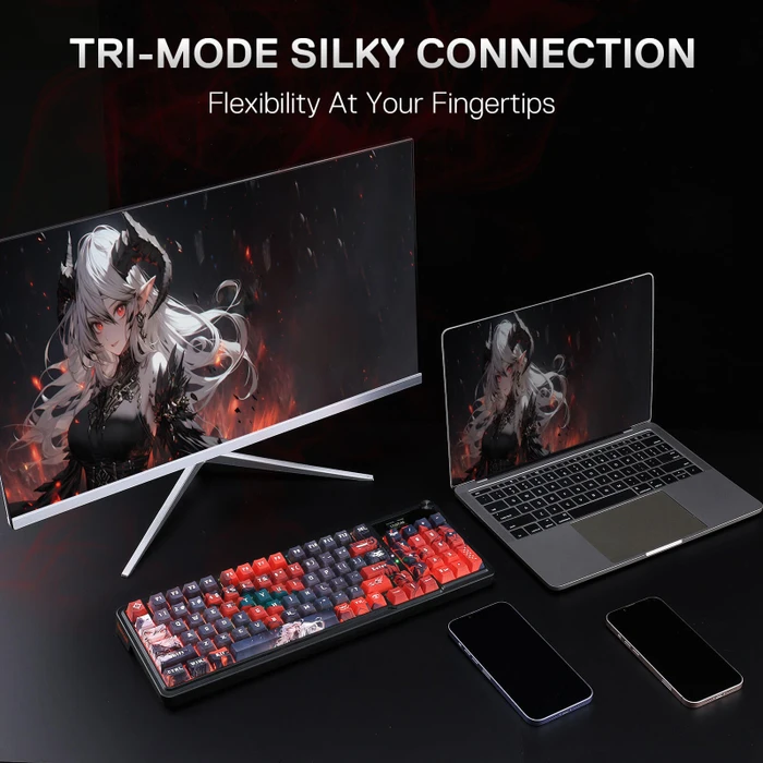 Redragon Artemis K719 Pro Wireless, Anime Edition, LEDs RGB, Hi-Fi Custom, USB/Bluetooth, US