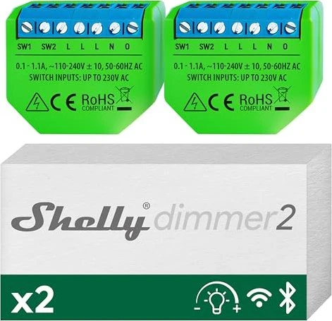 Shelly Dimmer 2, Dimmaktor, 2er-Pack