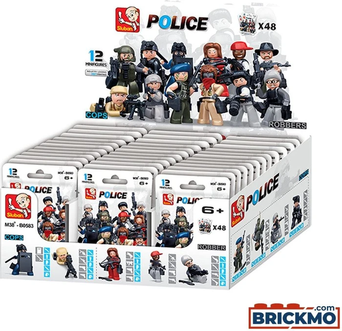 Sluban Police Cops & Robbers Display 48 Stück