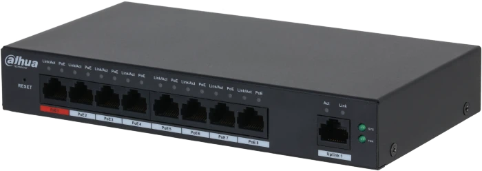 Dahua CS41 Desktop Gigabit Smart Switch, 9x RJ-45, 96W PoE++