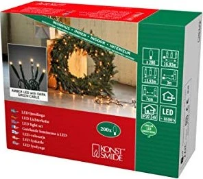 Konstsmide Micro Lichterkette grün LED 200x bernstein