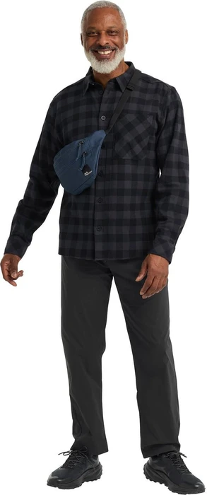 Jack Wolfskin Lite Flannel Hemd langarm check black (Herren)