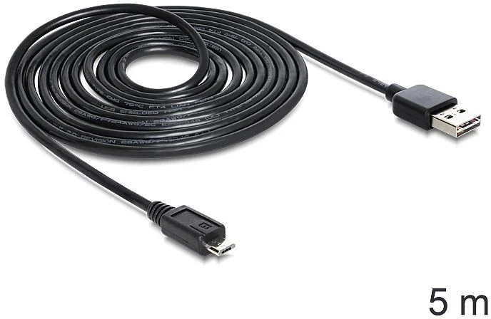 DeLOCK EASY-USB 2.0 Kabel, USB-A [Stecker] auf Micro-B [Stecker], 5m