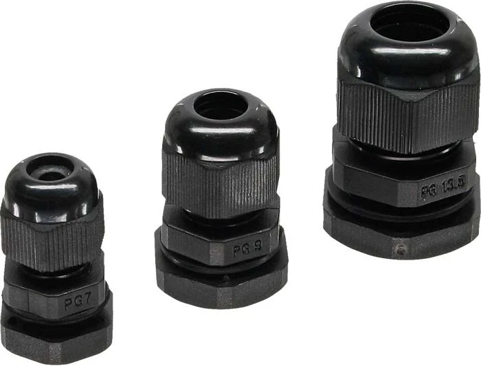 InLine Kabeldurchführung PG 7 Nylon IP68 3.5-6mm, 10 Stück, schwarz