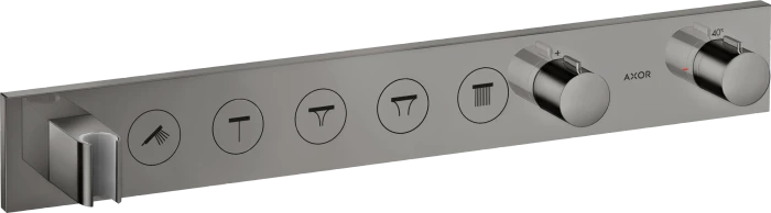 Hansgrohe AXOR ShowerSolutions Thermostatmodul Select 670/90 Unterputz für 5 Verbraucher polished black chrome