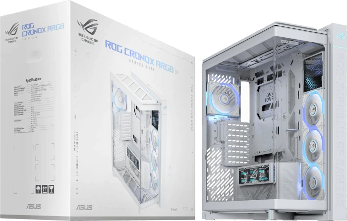 ASUS ROG Cronox GR801 Curve TG ARGB White, Glasfenster
