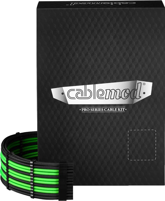 CableMod C-Series Pro ModMesh 12V-2x6 Cable Kit, Dual StealthSense, Corsair Type 5, schwarz/hellgrün