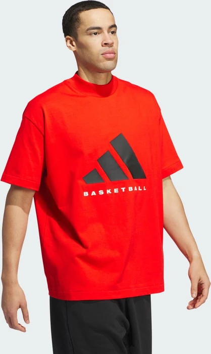 adidas Basketball 001 T-Shirt kurzarm rot