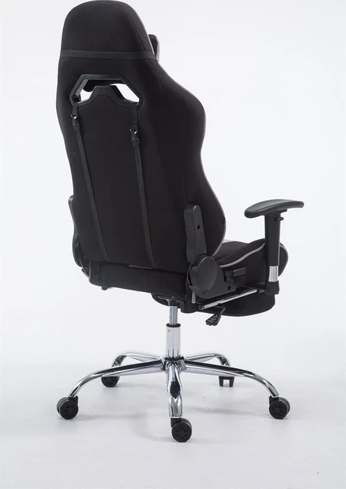 CLP Racing Limit V2 Stoff Gamingstuhl mit Fußstütze, schwarz/grau